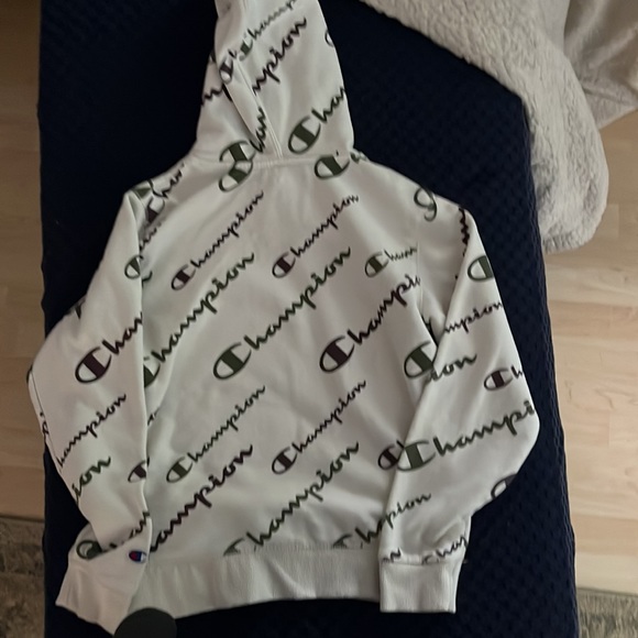 Youth Champion Hoodie Sweatshirt white Pullover Size L-Allover Graphics - Picture 10 of 10